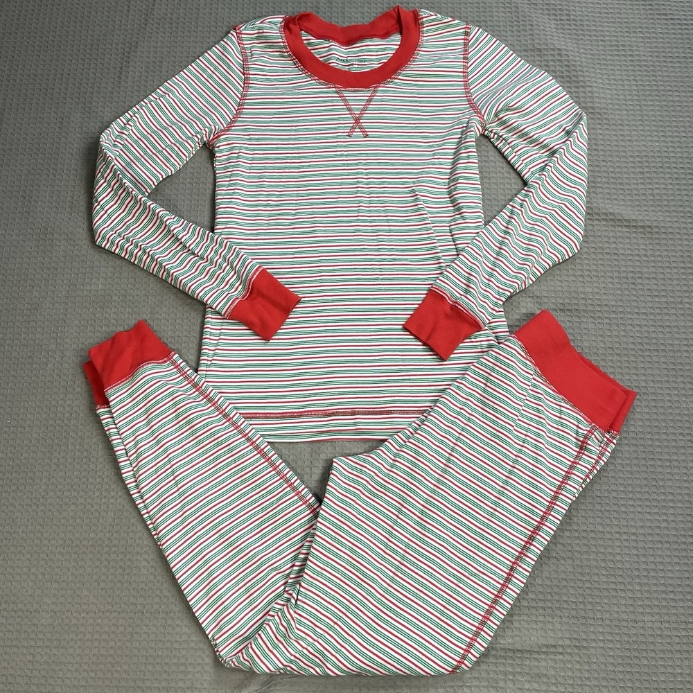 Pact Pajama Set Small Womens Holiday Candy Cane Stripe Organic Cotton